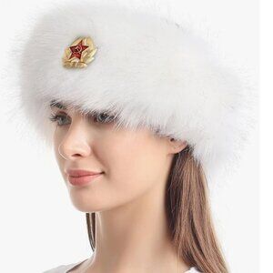 Faux Fur White Headband